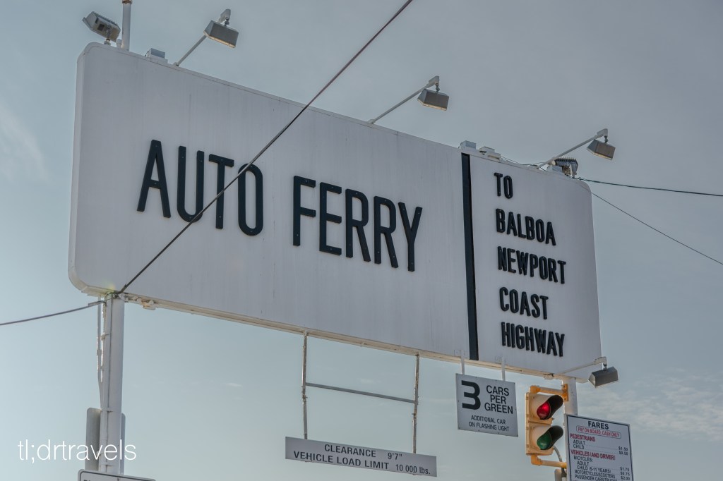The Balboa Ferry sign on Balboa Island